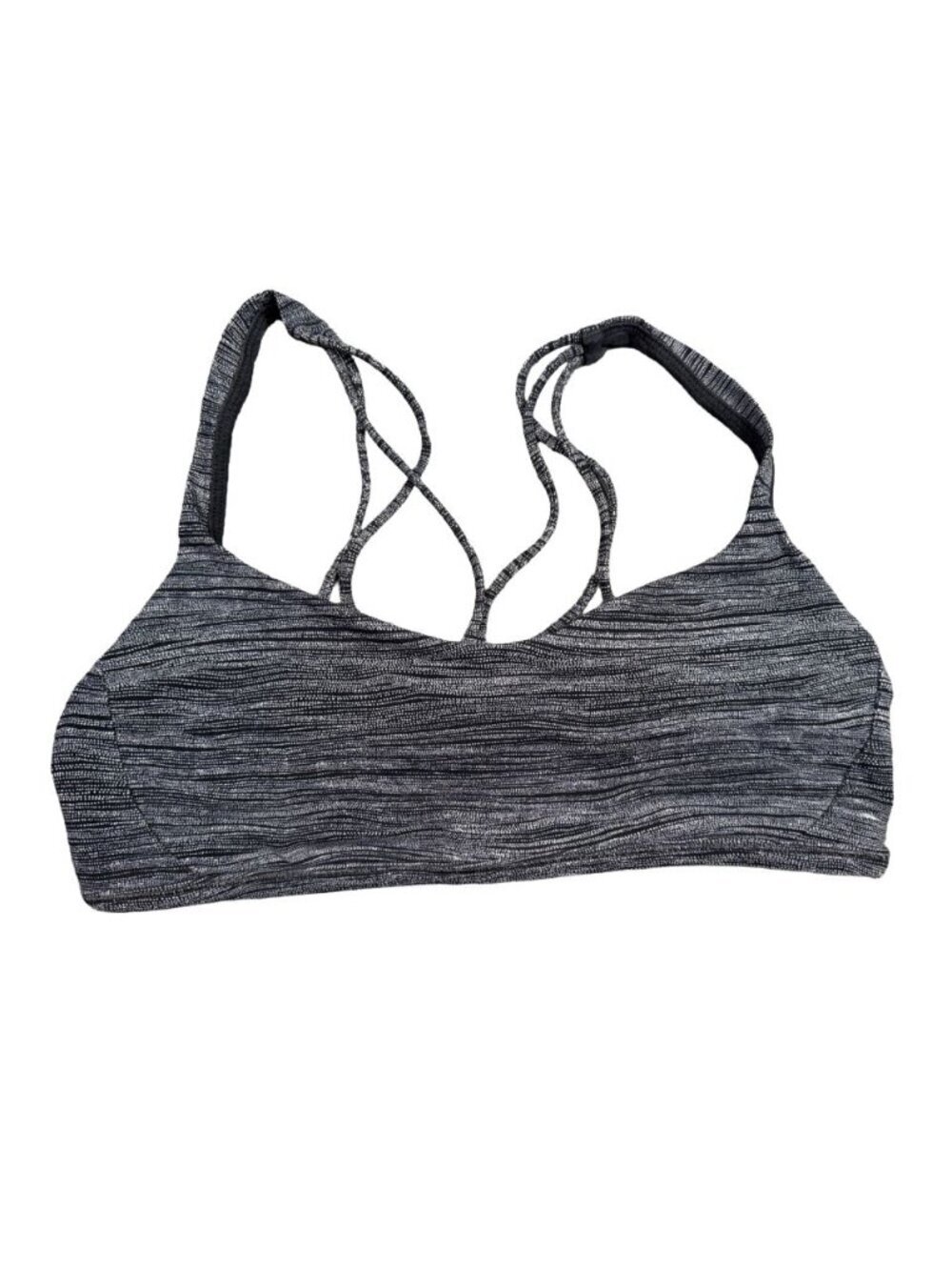 Lululemon Crossback Sports Bra Size 10 Heathered Grey Strappy Yoga Bra